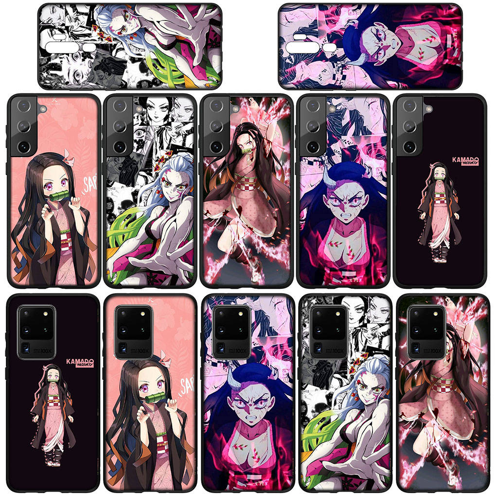 Чехол для телефона Samsung Galaxy S24 S23 iPhone 15 14 Xiaomi Redmi Note 13 12 11 8 10 9 Pro Max Plus X XR OPPO Huawei Daki Gyutaro Demon Slayer Nezuko