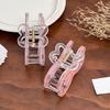 Hair Claw Hollow Bow Shape Colorful Transparent Texture Stable Grip Shark Clip Bun Half-Tied Hair