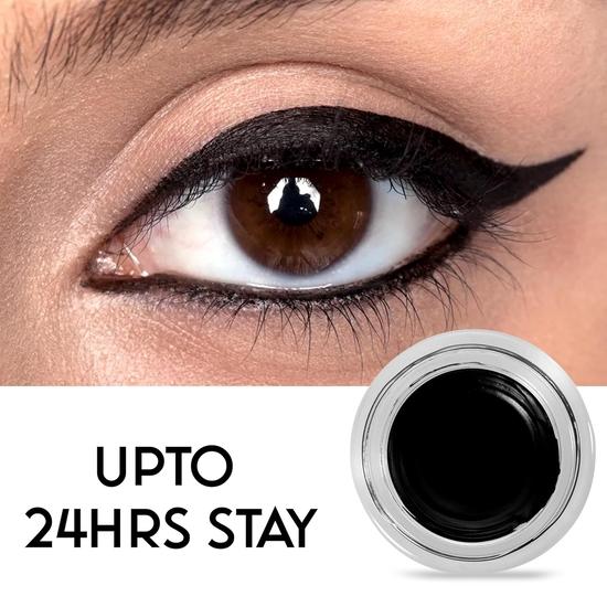 FASHION COLOUR 2 в 1 гелевая подводка для глаз и водостойкий черный каял с защитой от размазывания | 24-часовая стойкая подводка для глаз | Водостойкий черный каял с длительным сроком действия | 4 г (черный)