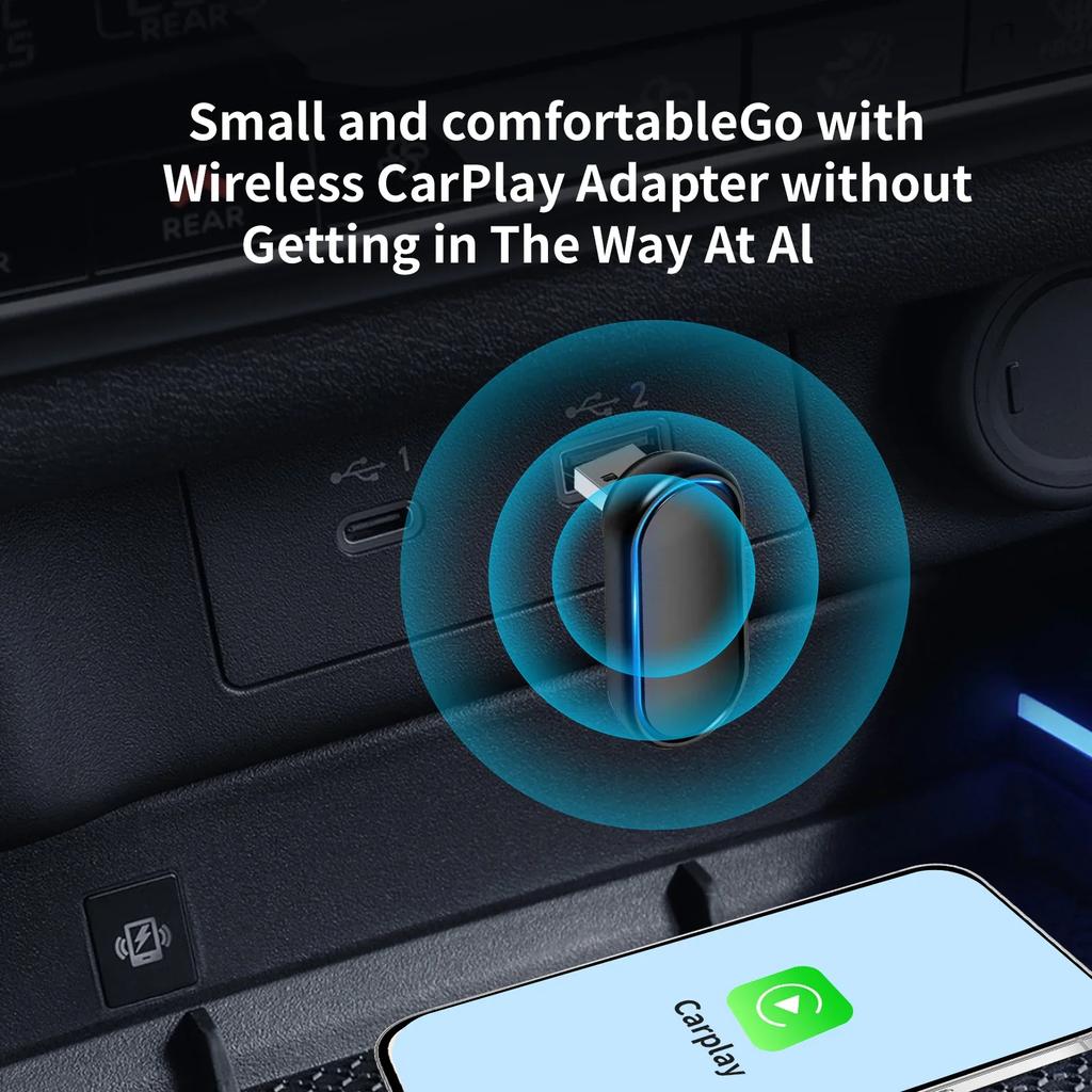 НОВЫЙ вращающийся на 360° беспроводной беспроводной адаптер CarPlay Android Auto, универсальный смарт-мини-бокс для Volkswagen Honda Toyota