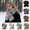 Faux Fox Fur Cross Scarf Thicken Neckerchief Wrap Fashion Neck Scarf  Women Girl
