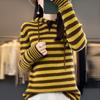 IHUASU Вязаный женский свитер с капюшоном, осенне-зимний утолщенный полосатый кашемировый низ, рубашка, тонкий джемпер, шерстяной свитер