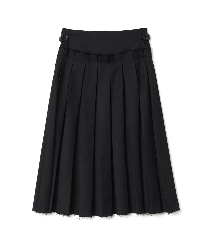 Milo Woman Buckle Pleated Skirt [Black]