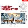 One 2D flat piece of Christmas garage polyester background, winter deer forest scene wall hanging,suitable for winter decoration