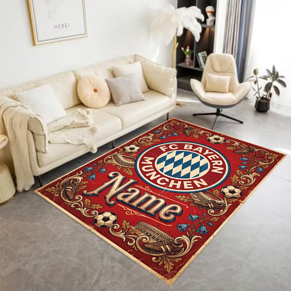 Bayern Munich Crest Art Floor Rug Office Rug Perfect for Living Rooms Entryway Dormitory Playrooms Antislip Carpet Office home decor Best for Christma