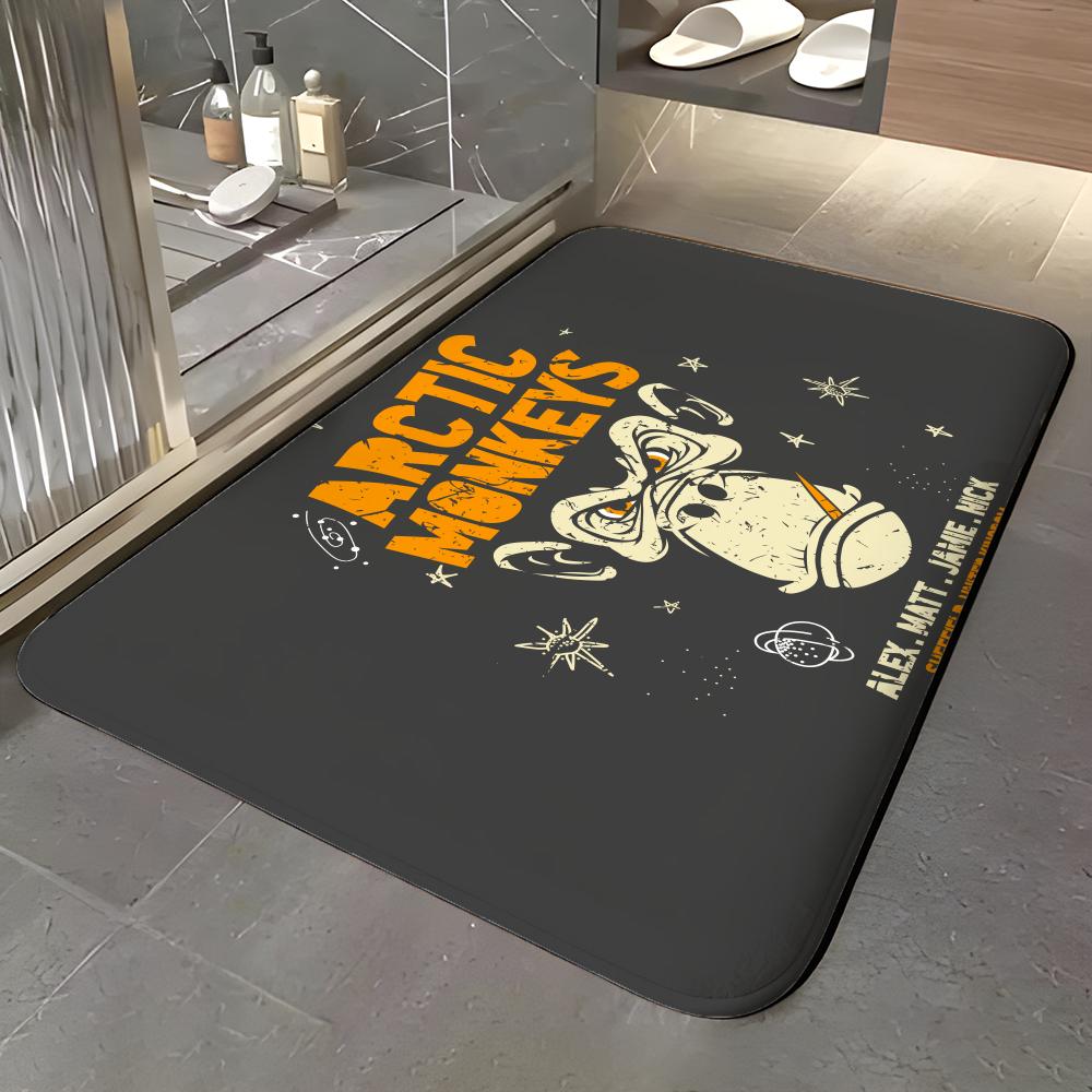 band A-Arctic Monkeys Floor Mat Soft Flannel Entrance Door Mat Non Slip Absorbent Bathroom Bedroom Floor Rug