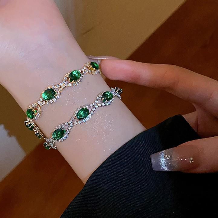 Элегантный цирконовый браслет для женщин - Роскошный, изысканный, кристальный дизайн, браслет с изысканным штрихом.