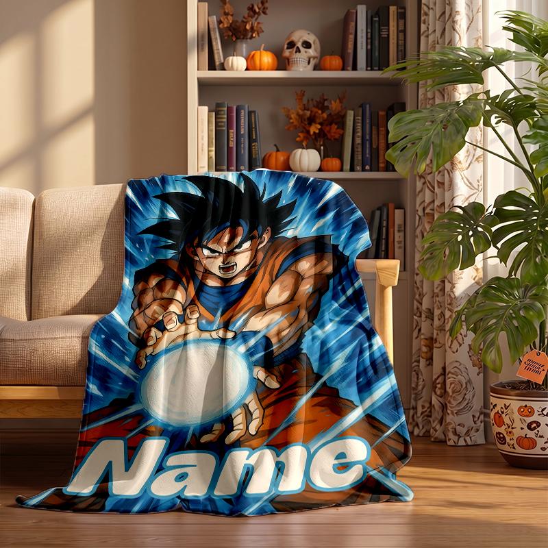 Dragon Ball Custom Flannel Blankets Soft Warm Cozy Throws for Home Decor Holiday Gifts