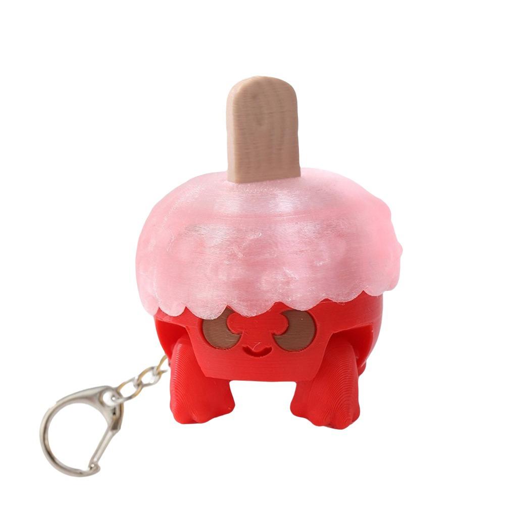 Simulation Cartoon Fidget Keychain 3D Printed Button Press Click Keyring Backpack Pendant