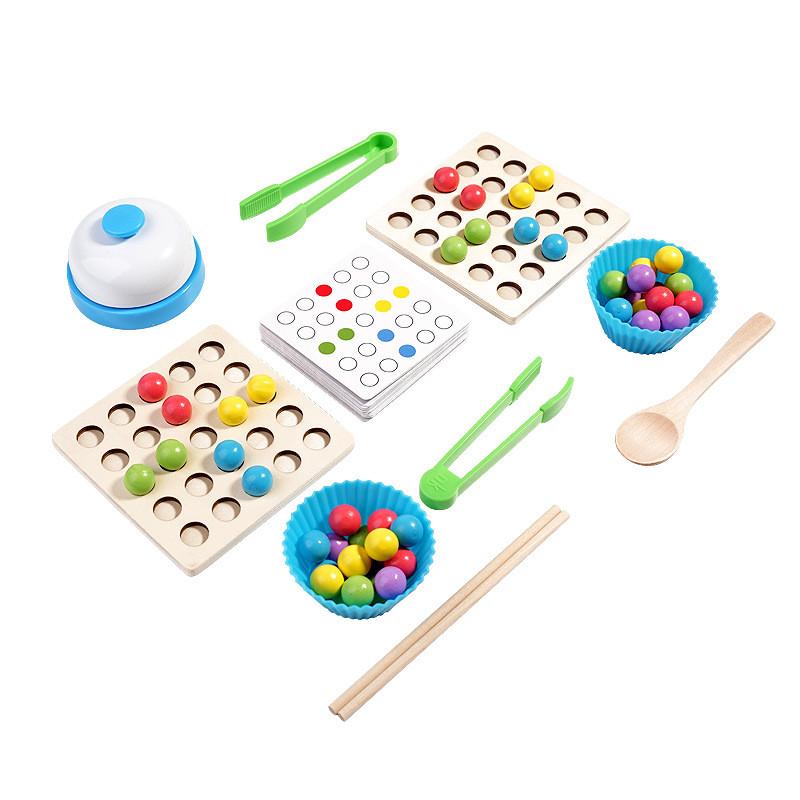 Wooden Matching Bead Game For Children Educational Toy To Improve Coordination And Focus