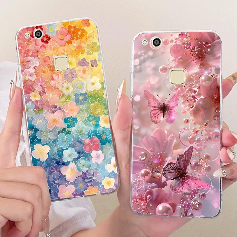 Чехол для Huawei P10 Lite WAS-LX1 WAS-LX2 Роскошный Чехол с Рисунком Цветов и Бантом Мягкий Тонкий Чехол для Телефона Для Huawei P10 Lite P10Lite Корпус