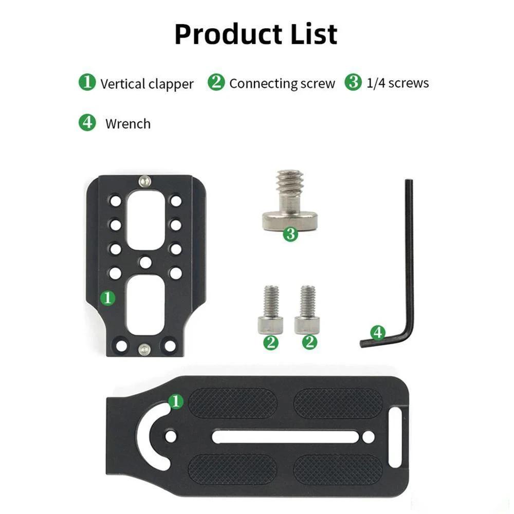 Кронштейн L для цифровой зеркальной камеры, вертикальный, горизонтальный, с переключением видео, быстросъемная площадка для штатива, совместимая с Canon, Nikon, Sony, алюминий