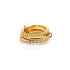 New Fashion Colors Luxury 18K Gold-Plated Stainless Steel Glass Zircon Rings For Women Fashion Wedding Party Jewelry Accessories