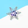 Female Fashion Rainbow Crystal Snowflake Brooches For Women Luxury Yellow Gold Silver Color Alloy Round Brooch Safety Pins