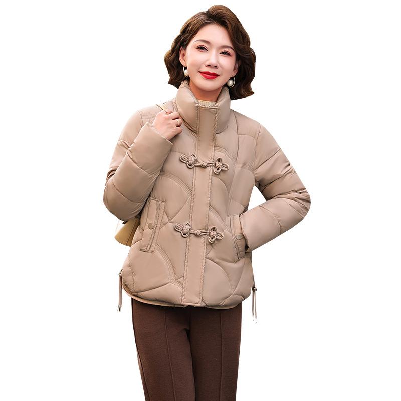 Короткая хлопковая куртка-стойка зимняя новая ретро куртка с пряжкой с подкладкой корейская утолщенная хлопковая куртка женская одежда