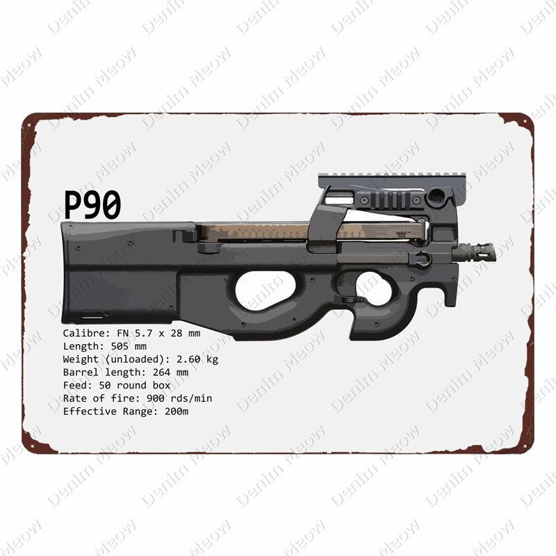 Винтажная металлическая табличка Узи, Плакат, Бар, Клуб, Кафе, Декоративная тарелка для комнаты, Жестяная картина с изображением винтовки, Для военных фанатов, Настенные наклейки