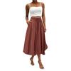 Women's Skirt Bohemian Skirt Solid Color Casual Skirt With Pockets