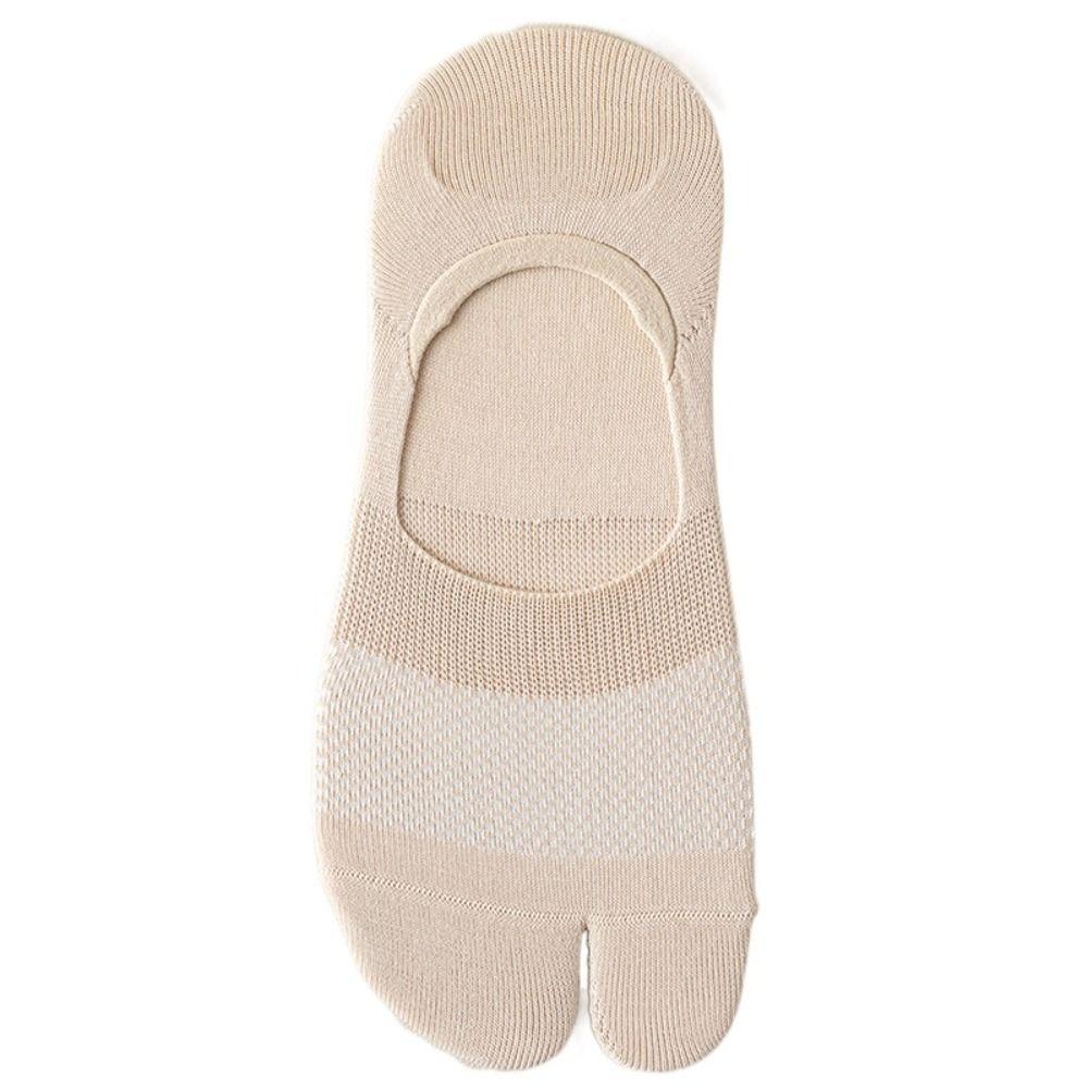 Solid Color Invisible Tabi Socks Cotton Non-slip Two Toe Socks Separate Toe Boat Socks Sports
