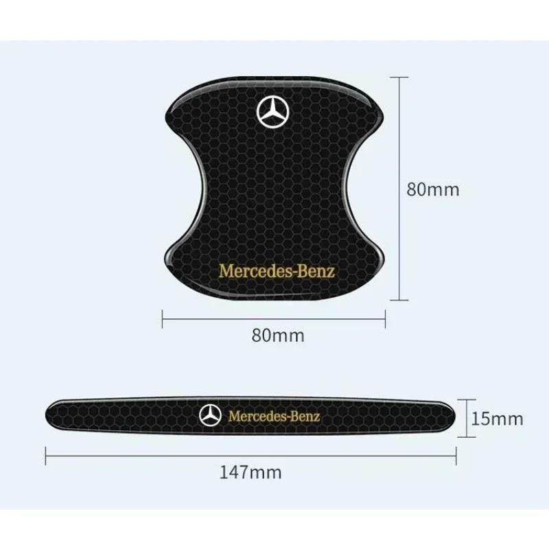 CQK1 Car Door Handle Protector Bowl Anti Scratch Reflective Sticker For Mercedes Benz A C E CLA180 GLB200 GLC300 CLS GLA E Class
