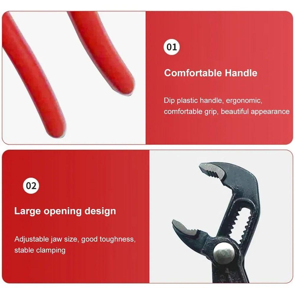 1Pcs Large Opening Water Pipe Plier Plumber Plumbing Waterpump Pliers Durable Clamp Wrench