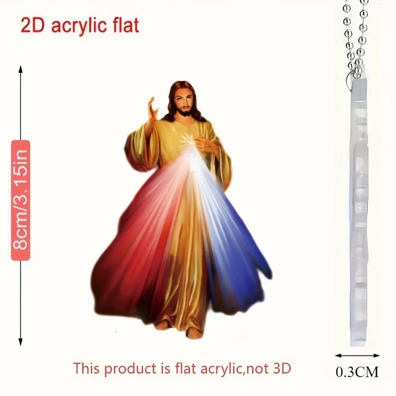 New Acrylic Flat 2D Religion Allah Jesus Car Decoration Pendant Prayer Hanging Christmas Decoration