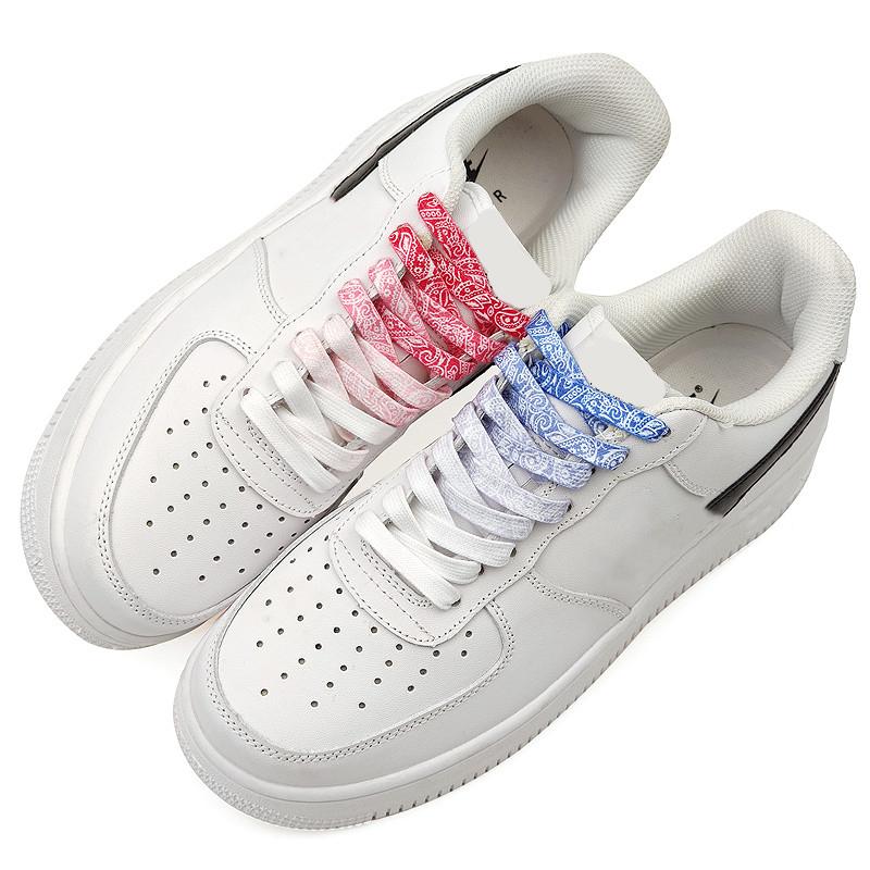 Cashew Flower Shoelaces for Sneakers Quality Fabric Gradient Shoe Laces Trendy 0.8cm Flat Laces for Shoes 120/140/160CM