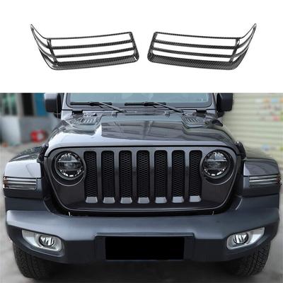 Накладка на переднюю фару в стиле карбонового волокна для Jeep Wrangler Jl 18-22