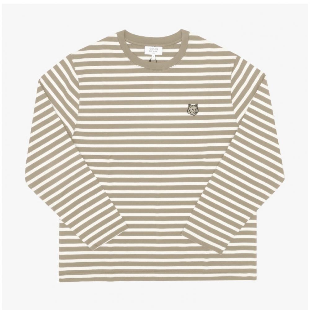MaiSon KitSune Смелая нашивка с головой лисы Полоска Мужская S Футболка с длинным рукавом Pm00122kj0044
