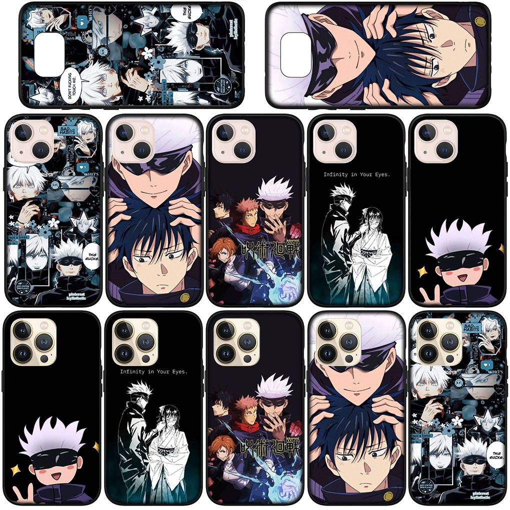 Чехол для телефона Samsung Galaxy S24 S23 iPhone 16 15 14 Xiaomi Redmi Note 13 12 11 Plus 9 Pro Max XR OPPO Huawei Gojo Satoru Anime Jujutsu Kaisen Cover