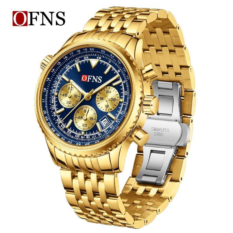 Men Watches Luxury Chronograph Date Waterproof Male Clock Steel Band Quartz Wristwatch