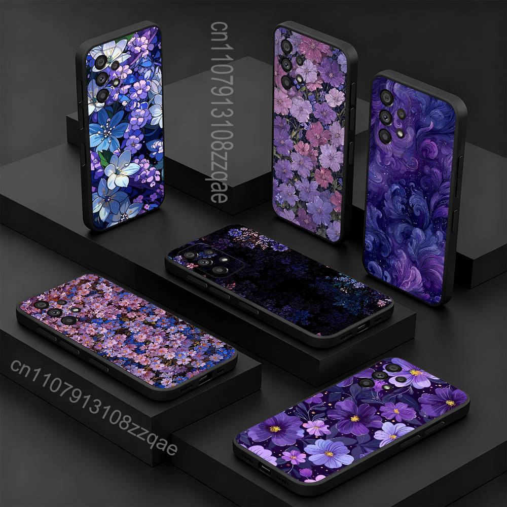 Картина Арт Цветок Для Samsung S 26,25,24,23,22,30,21,10,9,Ultra,Plus,Lite,FE,4,5G Чехол для телефона Черный Мягкий Чехол
