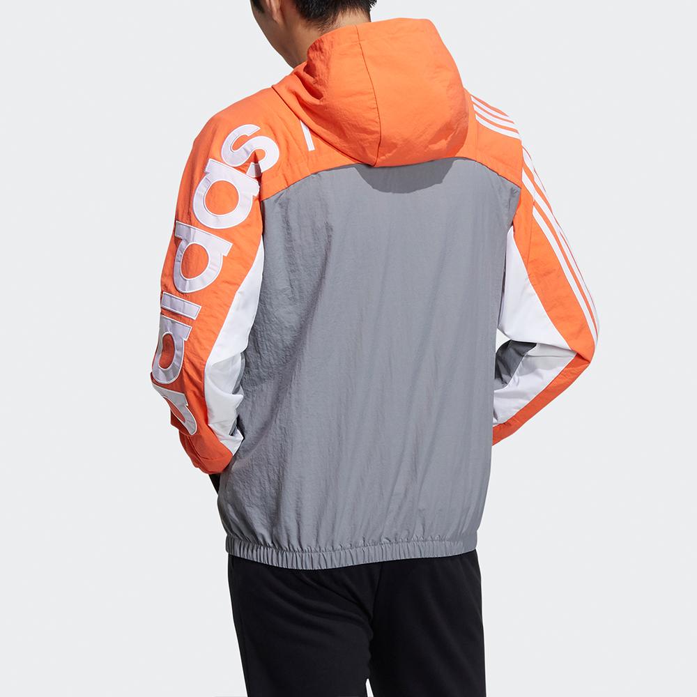 adidas Neo Мужская куртка с капюшоном в цветных блоках и вышитым логотипом Мужская куртка оранжевого цвета GP5701