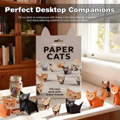 50 шт. DIY Оригами Бумага Кошки Собаки Набор Сложите Своего Собственного Животного Поделка Веселье Ручная Работа Искусство Поделка Складная Бумага Милый 3D Настольный Декор Игрушка