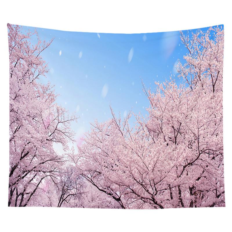 Красивый красный принт большого дерева, настенный гобелен с вишневым цветом, настенный гобелен в стиле бохо, настенный гобелен с мандалой, декоративный гобелен
