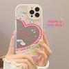 For Iphone 11 12 13 Mini Pro Max 7 8 Xr X Xs Max Phone Case Creative Mirror Makeup Sweet Graffiti Love Rabbit Flowers Case 1101