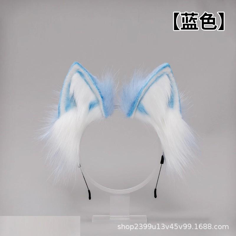 Handmade Plush Animal Ear Tail Headband Cosplay Anime Convention Cute Cat Fox Ears Hair Accessory