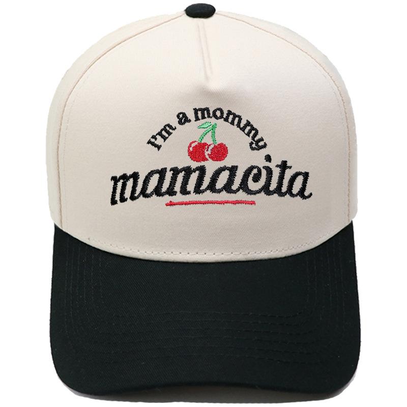 I'm a mommy mamacita cherry embroidery truck driver baseball cap, color-blocked fun unisex sun hat