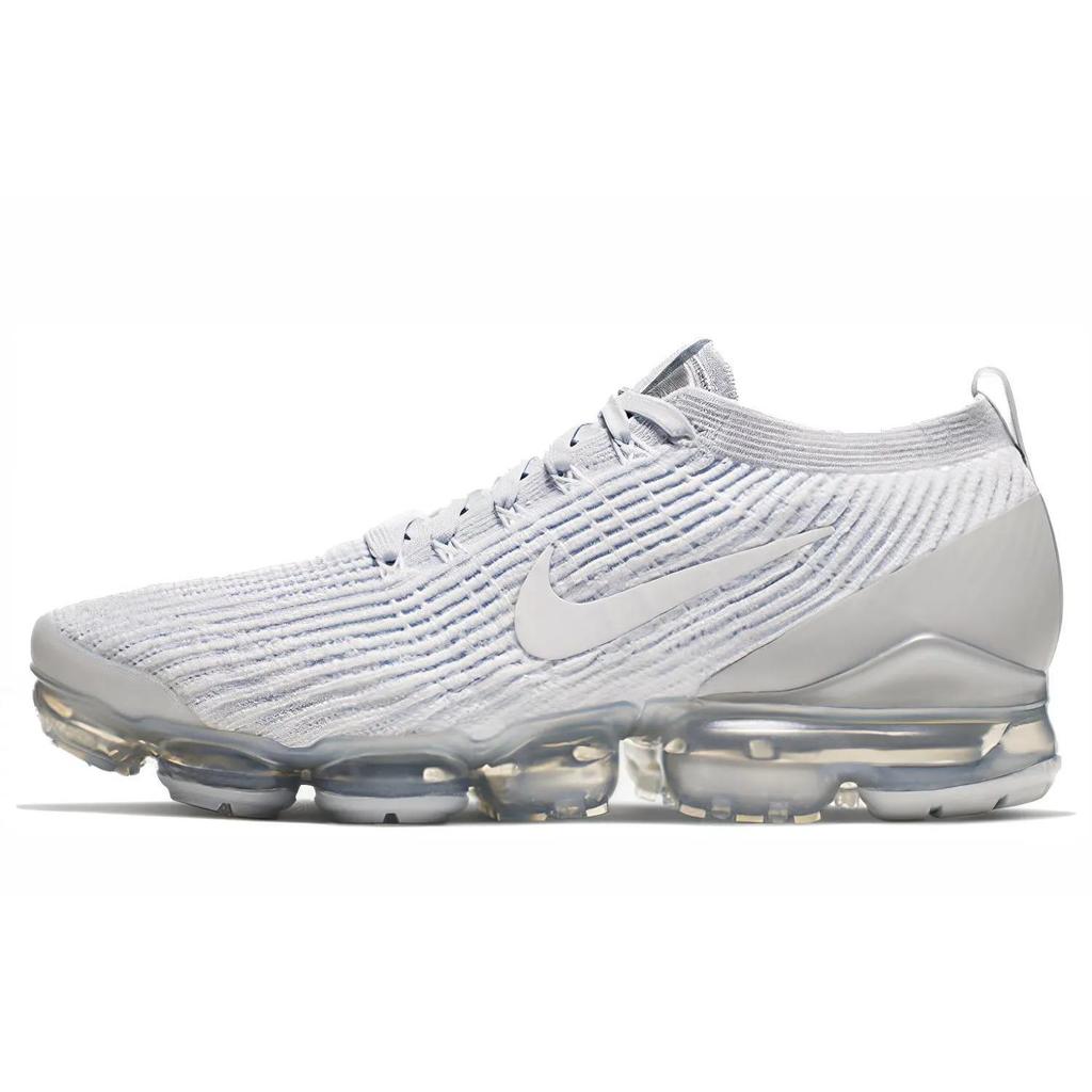 Nike Womens Air VaporMax Flyknit 3 'Pure Platinum' (women's sizes) White / White-Pure Platinum-Metallic Silver Running Shoes AJ6910 100