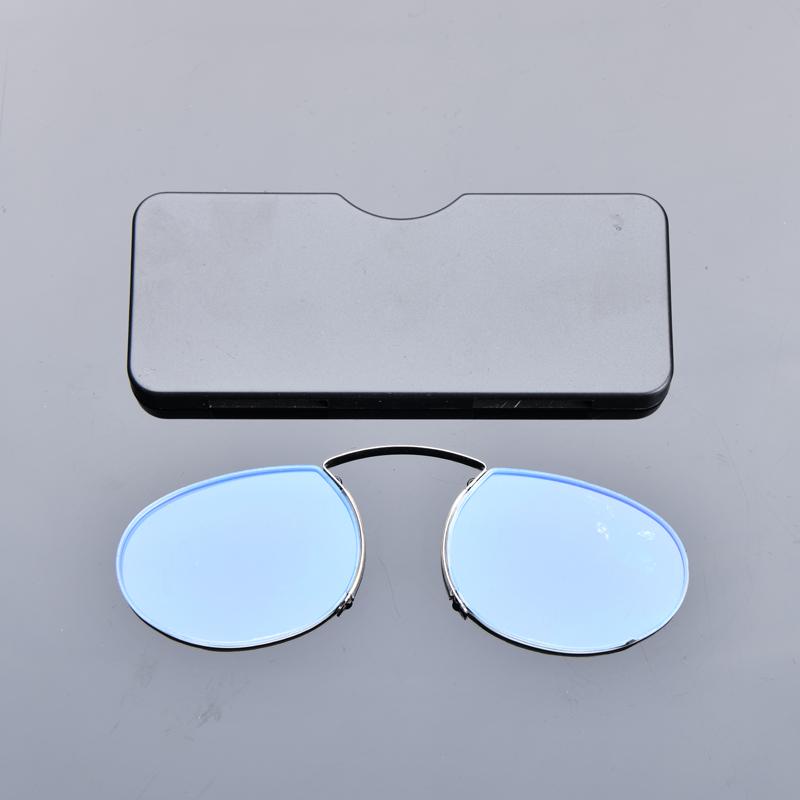 Clip On Nose Reading Glasses Anti Blue Light Presbyopic Glasses Men Portable Eyewear With Legless Case