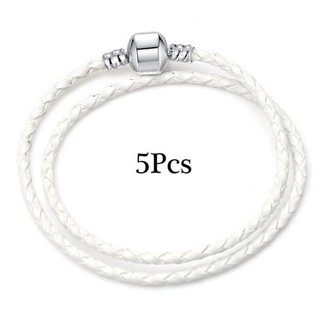5pcs /Lot Sale Popular Charm Bracelets Diy Elegant Leather Chain Charms Bracelets Bangles For Women Jewelry Gift