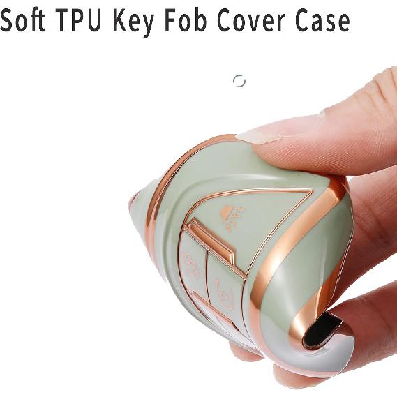 for Cadillac Key Fob Cover Soft TPU with Keychain Shell Full Protective Cover Remote Smart Key Fob Case Compatible with 2020-2023 Cadillac Escalade