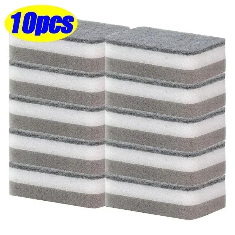 5/50PC Dishwashing Sponge Reusable Kitchen Cleaning Scouring Pad Washable Scrub Sponge Eco Non-Scratch for Washing Dishes Sponge