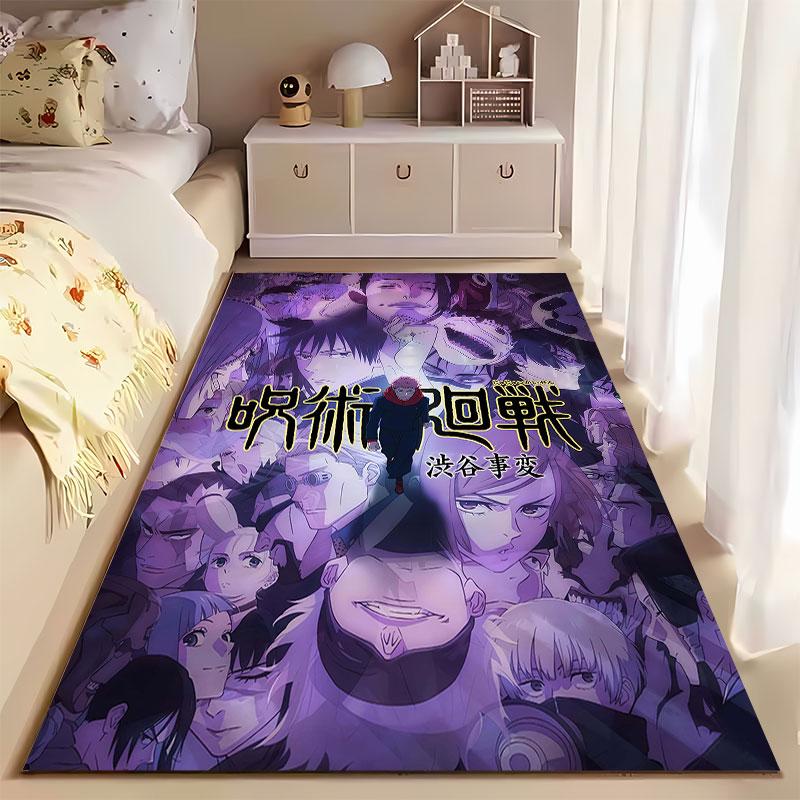 Anime Style Carpet with Characters suitable as a non-slip mat for the living room or bedroom sofa
