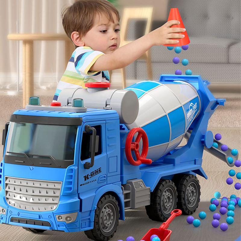 Children's Inertia Engineering Nehicle Cement Mixing And Discharging Boy Sound And light Concrete Set Toy Car Gift