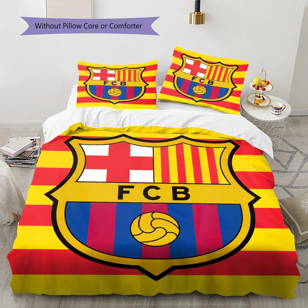 Постельное белье с узором Барселоны Домашний декор Подарок на день рождения (1 пододеяльник + 2 наволочки, без наполнителя)