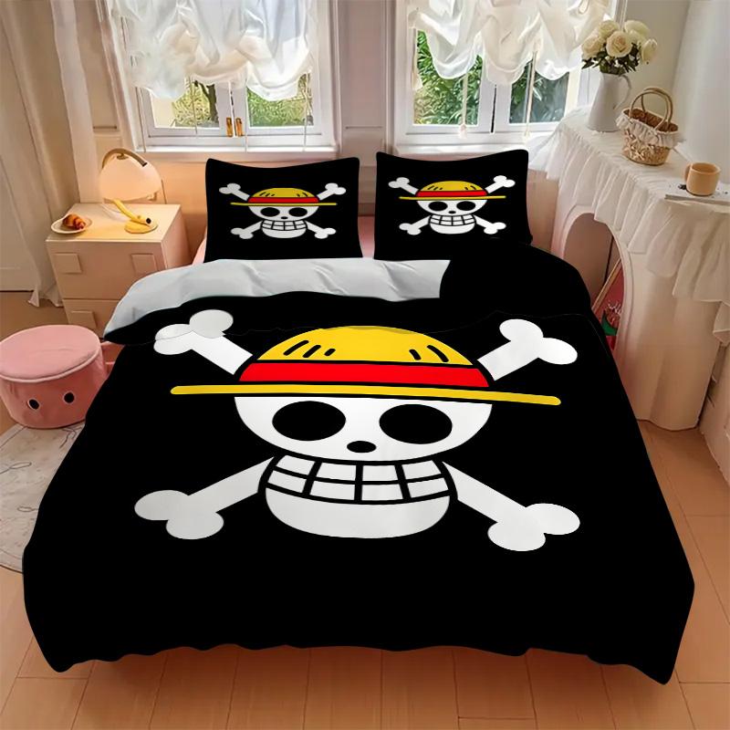 Skull Crossbones Logo Print 3Pcs Bedding Setduvet Cover With 2 Bedropillowcase Home Birthday Gift