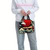 1pc Thermal Insulated Bag with Ocean Wave, Boats & Red Sun Design - Non-Food Contact Thermal Insulation for Hot/Cold Items, Port