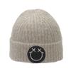 Smiley Face Knitted Wool Hat Women's Autumn and Winter Thickened Warm Pullover Hat Cycling Big Head Circumference Pullover Hat Loose Cold Hat Women
