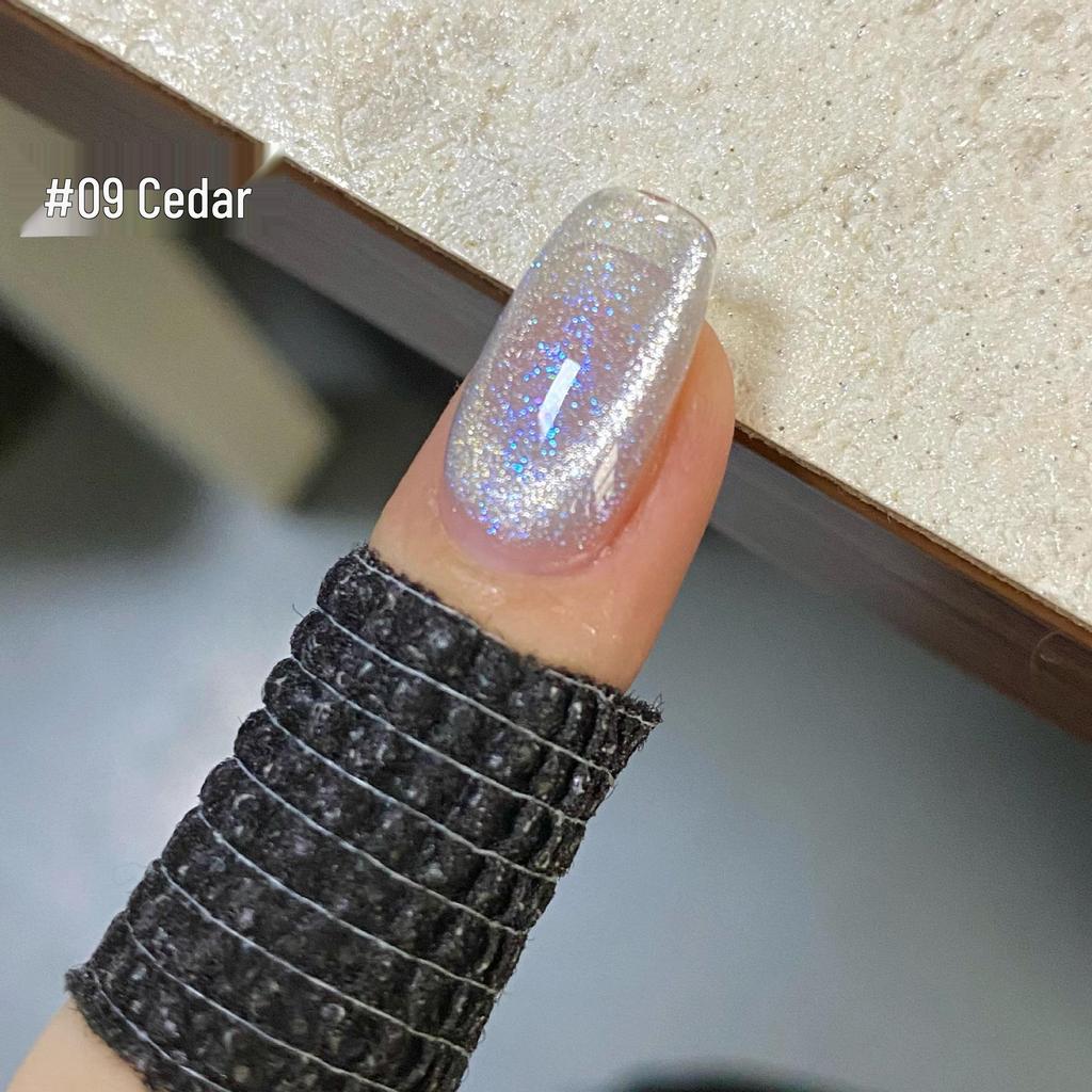 Гель-лак Ming Rui Crystal Cat Eye - Коллекция Весна/Лето 2025: Зеркальный фарфор белый с эффектом стеклянных бусин