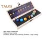 Faux Crystal 9 Planets Ball Solar Sun System Rock with Wooden Box Realistic Looking Quartz Stones Beads Desktop